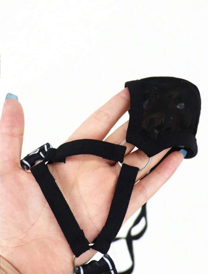 Men's Lace Trim Underwear For Men, Black, Mid Waist